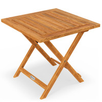 Folding Side Table | Acacia Wood | 46x46x46cm | Elegant Brown